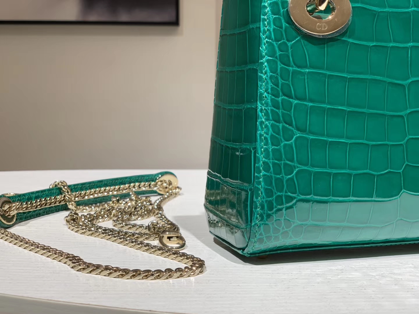 Alligator 美洲鳄 迪奥DIOR戴妃包 接受定制 金银扣