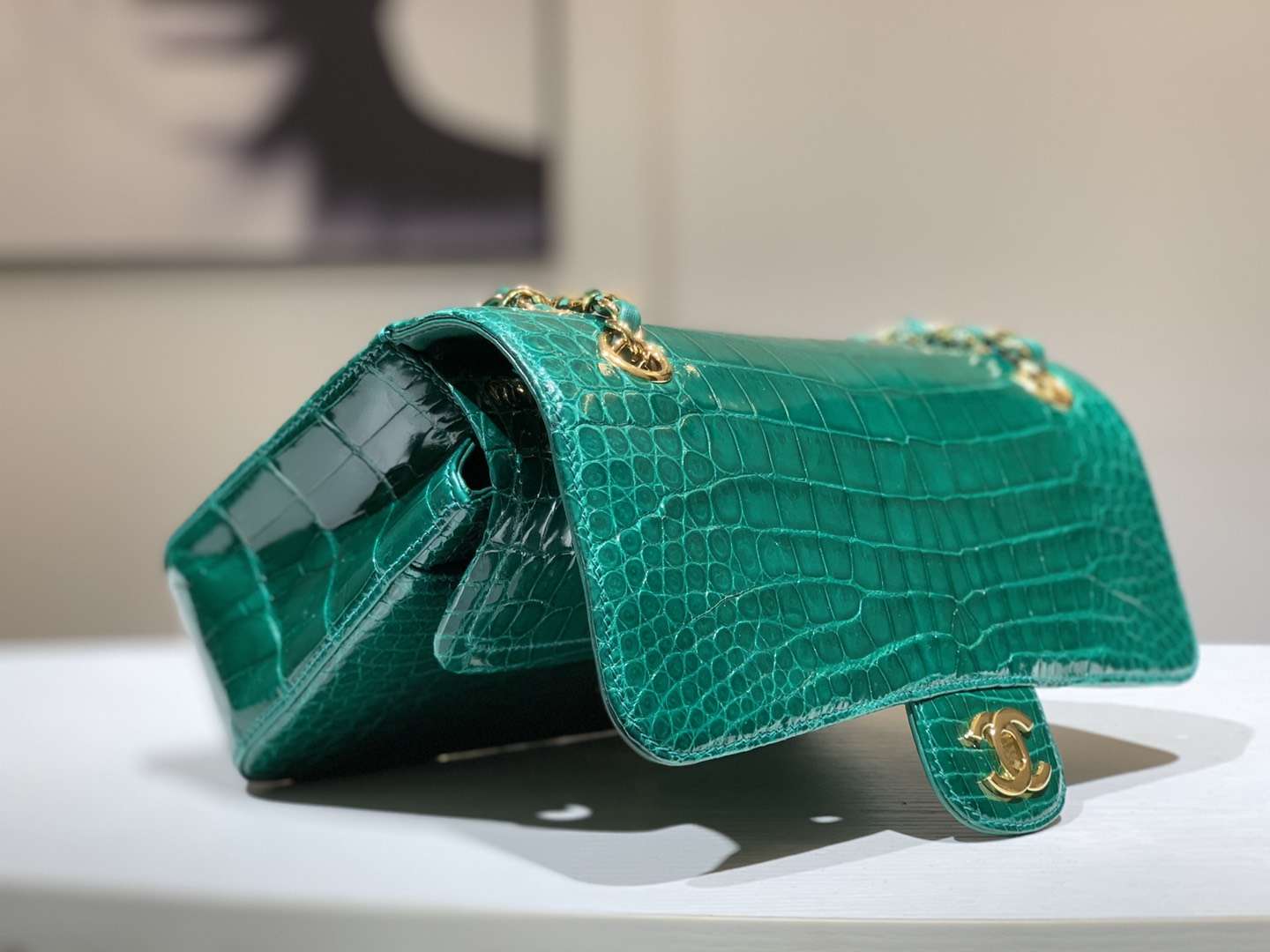 Alligator 美洲鳄 香奈儿 CHANEL CF20/25 翡翠绿 接受定制 金银扣