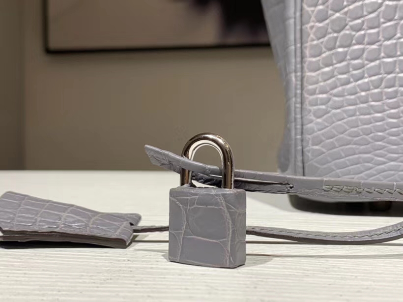 HERMES birkin 30cm 鳄鱼皮 亚光银河灰 现货