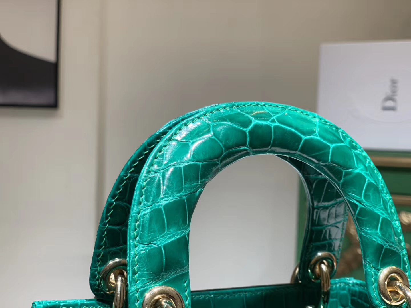 Alligator 美洲鳄 迪奥DIOR戴妃包 接受定制 金银扣