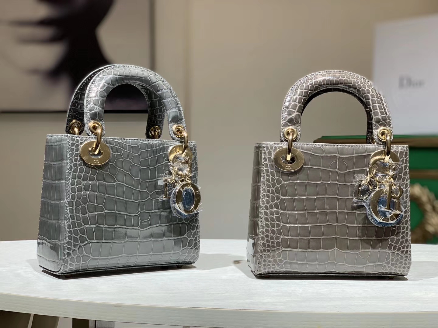 Alligator 美洲鳄 DIOR迪奥戴妃包 珍珠灰 大象灰 接受定制 金银扣