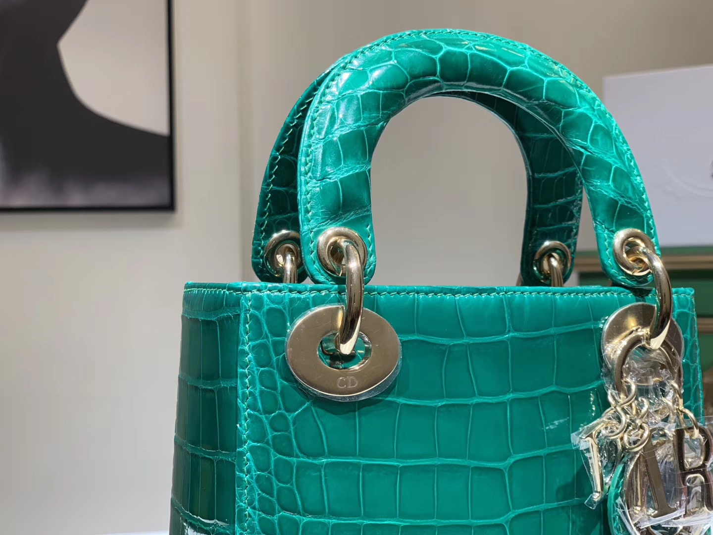 Alligator 美洲鳄 迪奥DIOR戴妃包 接受定制 金银扣