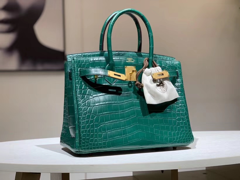 HERMES birkin 30cm 鳄鱼皮 亚光孔雀绿 现货