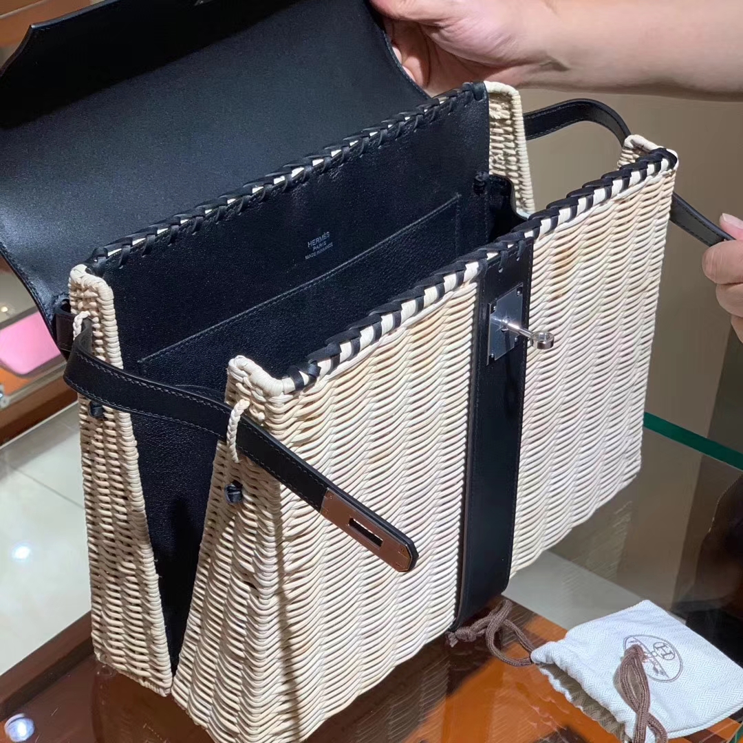 Hermes kelly Picnis Bag35cm 竹藤条编织