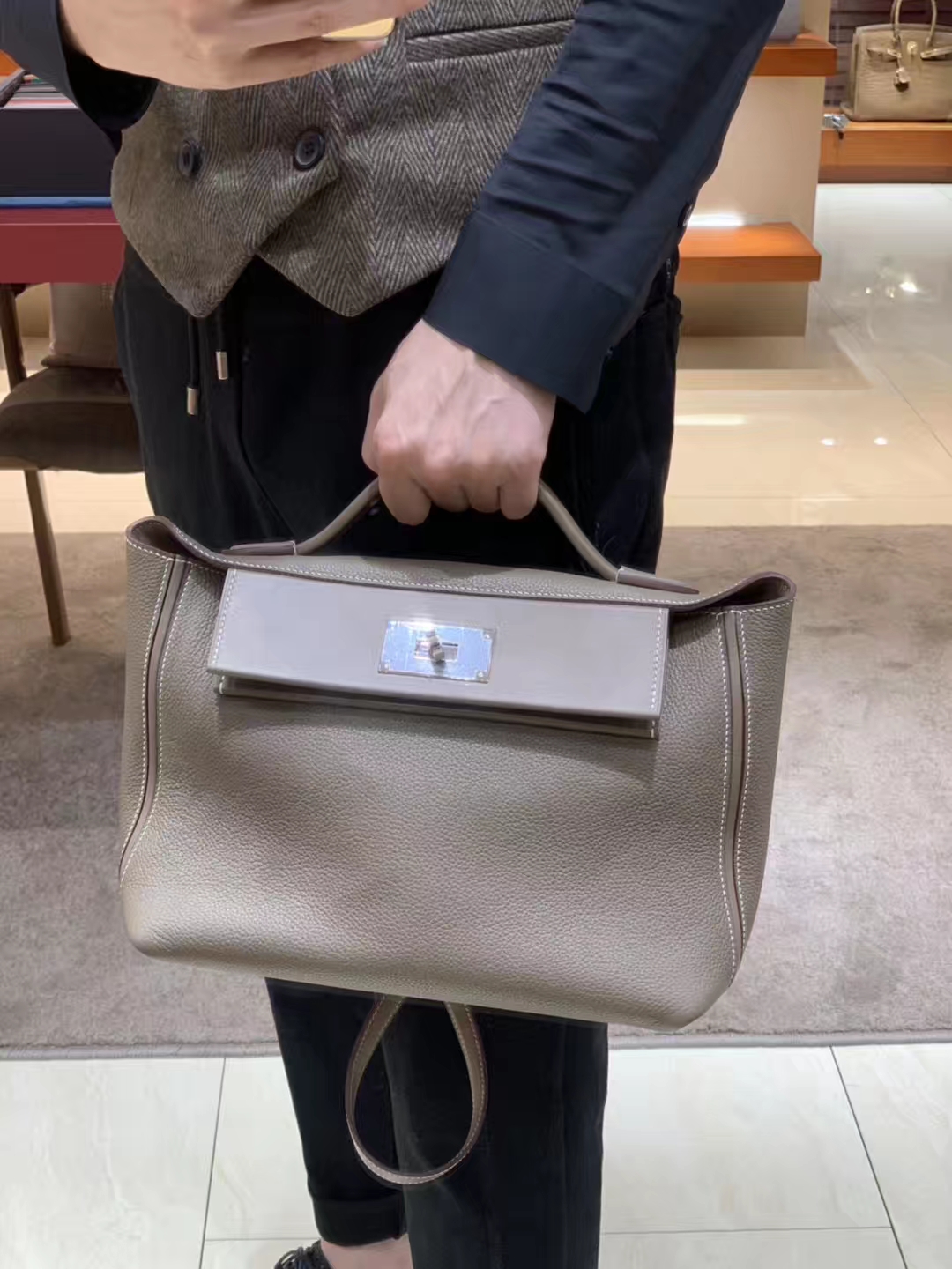 HERMES 爱马仕 kelly24/24 大象灰 接受订单