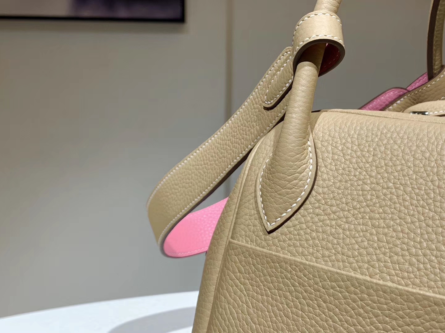 HERMES Lindy Clemence皮 26cm 30cm 斑鸠灰内樱花粉