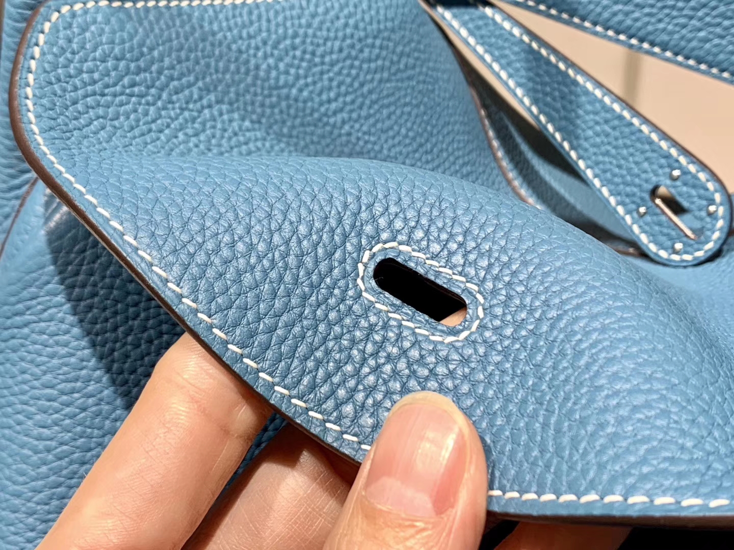 HERMES Lindy Clemence皮 26cm 30cm 牛仔蓝