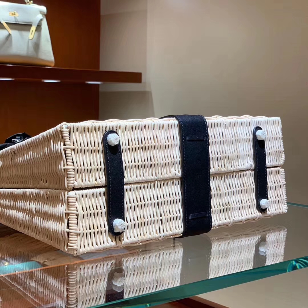 Hermes kelly Picnis Bag35cm 竹藤条编织
