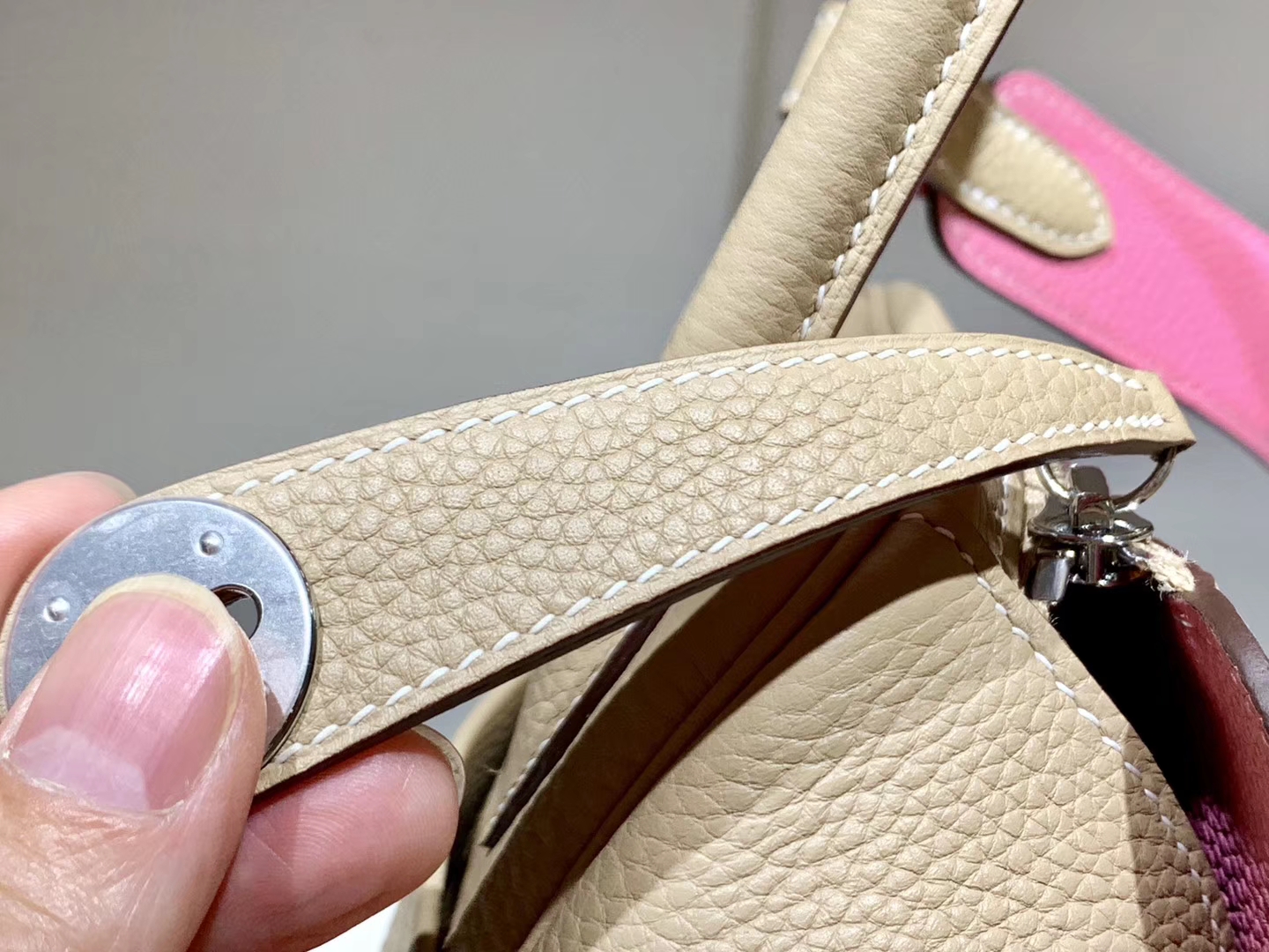 HERMES Lindy Clemence皮 26cm 30cm 斑鸠灰内樱花粉