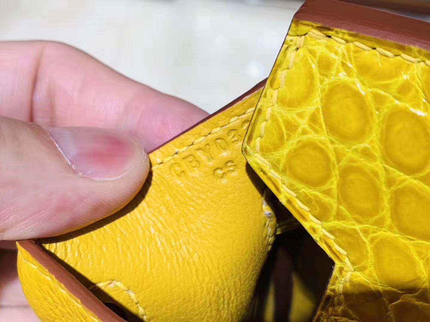 HERMES 爱马仕 Birkin 25 Togo/Croco 拼鳄鱼琥珀黄 完美的搭配