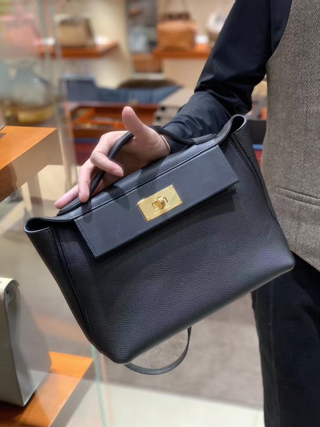 HERMES 爱马仕 kelly24/24 黑色 接受订单