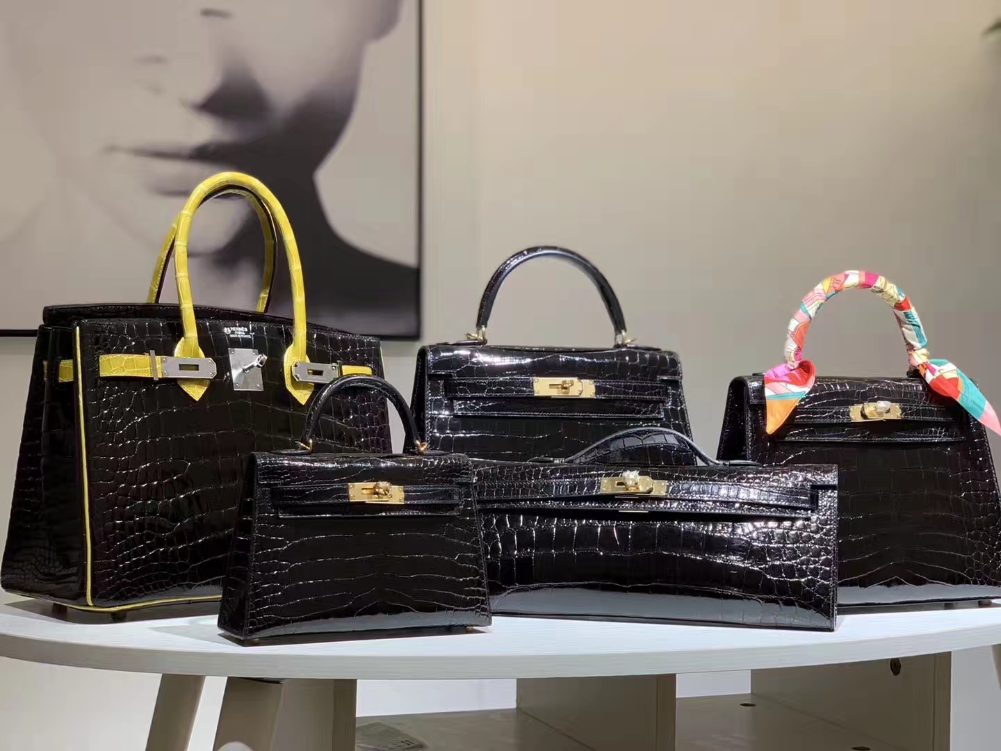 HERMES 爱马仕 Birkin 铂金包 Kelly 凯莉包 Mini Kelly KellyCut 鳄鱼皮 黑色