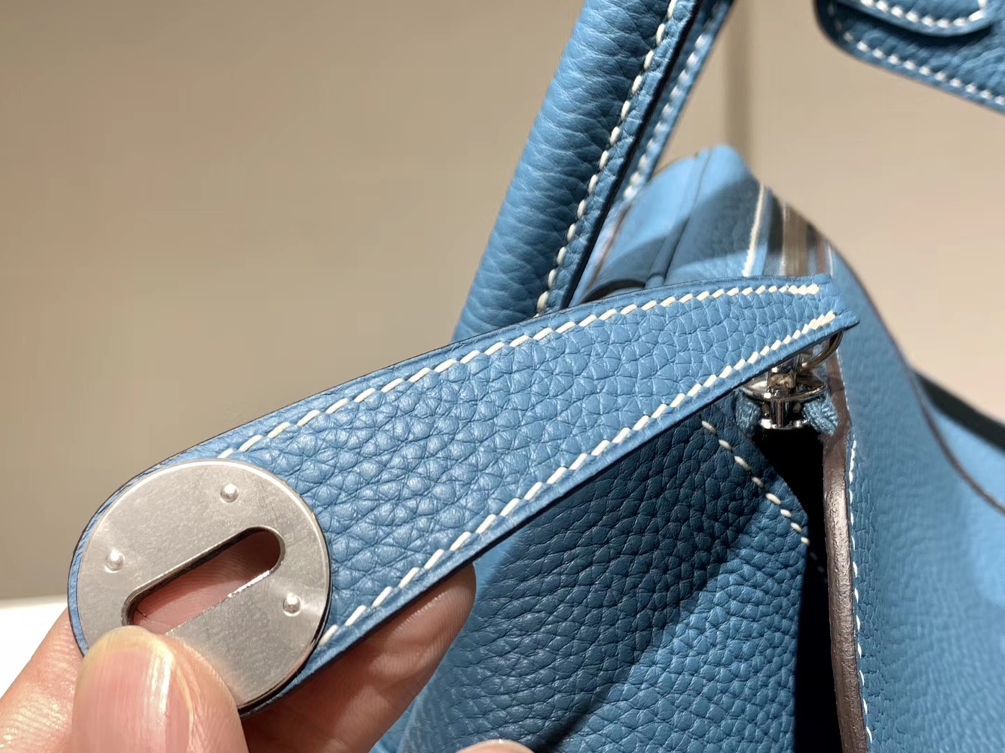 HERMES Lindy Clemence皮 26cm 30cm 牛仔蓝