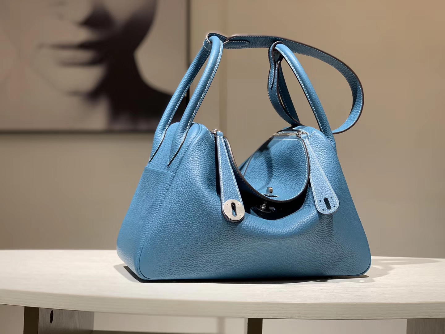 HERMES Lindy Clemence皮 26cm 30cm 牛仔蓝