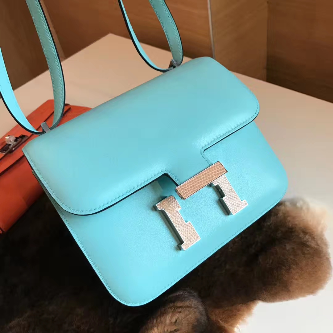 HERMES 爱马仕 空姐包 Constance 18cm 24cm  马卡龙 蜥蜴扣