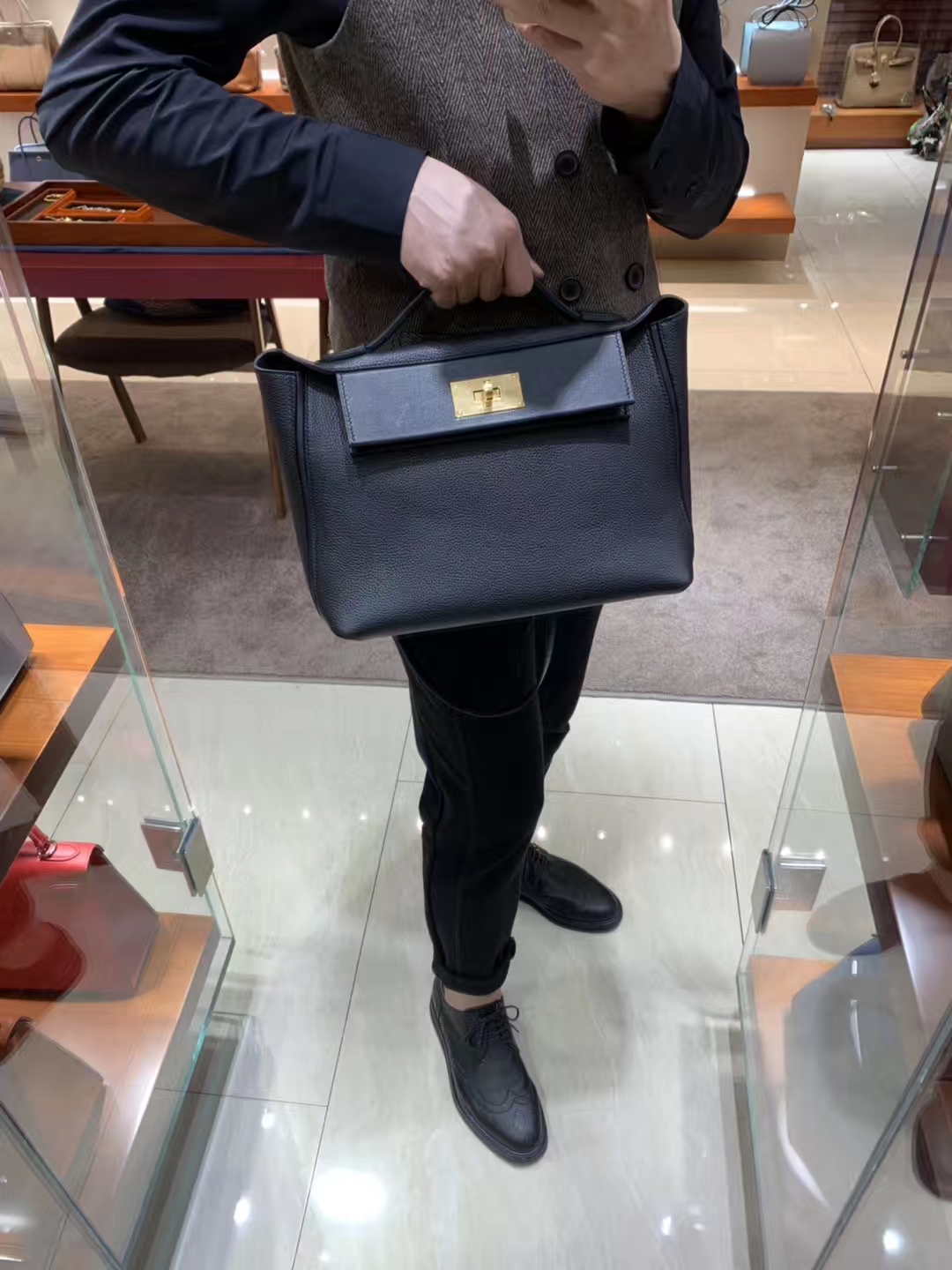 HERMES 爱马仕 kelly24/24 黑色 接受订单