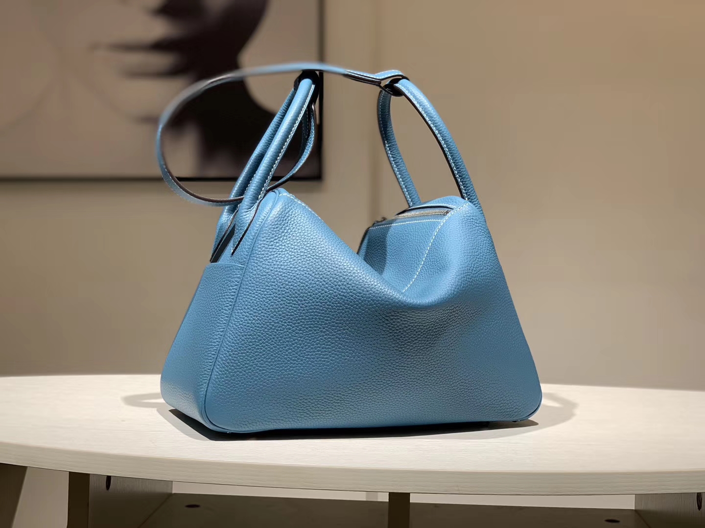 HERMES Lindy Clemence皮 26cm 30cm 牛仔蓝