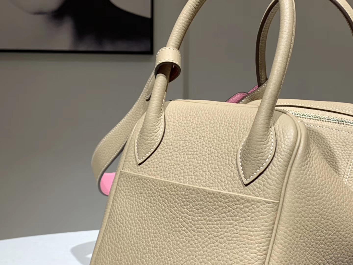 HERMES Lindy Clemence皮 26cm 30cm 斑鸠灰内樱花粉