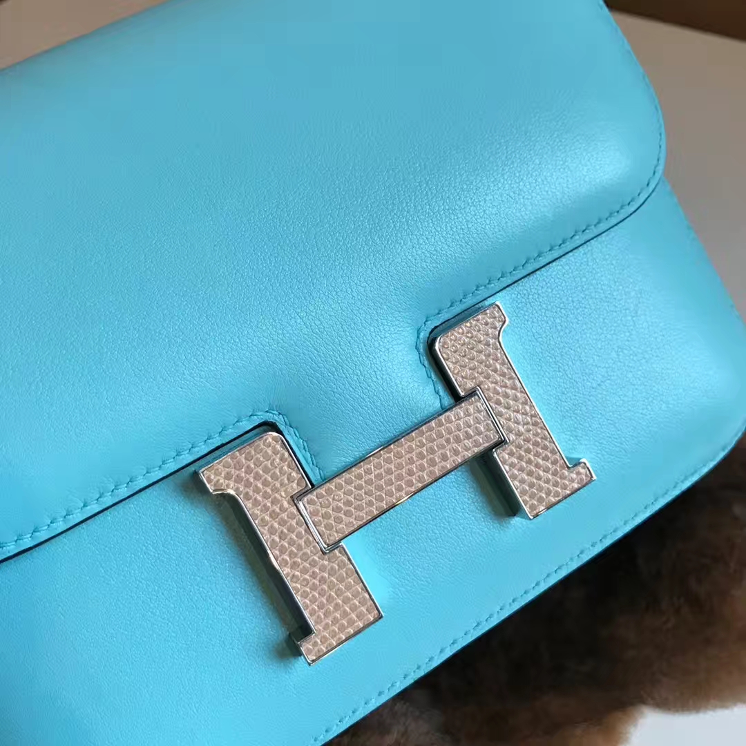 HERMES 爱马仕 空姐包 Constance 18cm 24cm  马卡龙 蜥蜴扣