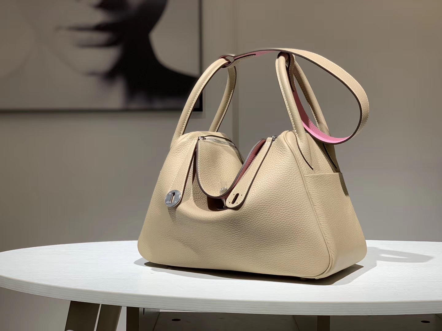 HERMES Lindy Clemence皮 26cm 30cm 斑鸠灰内樱花粉