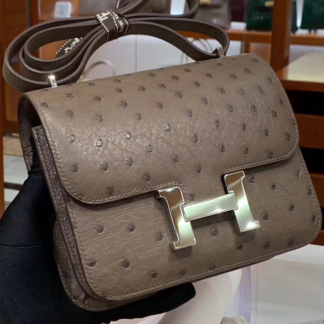 HERMES Constance 19CM 24CM 鸵鸟皮 现货
