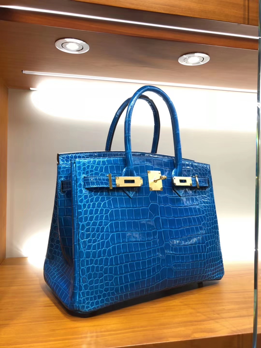 爱马仕 HERMES Birkin 25/30 鳄鱼皮 水妖蓝 全套包装发货