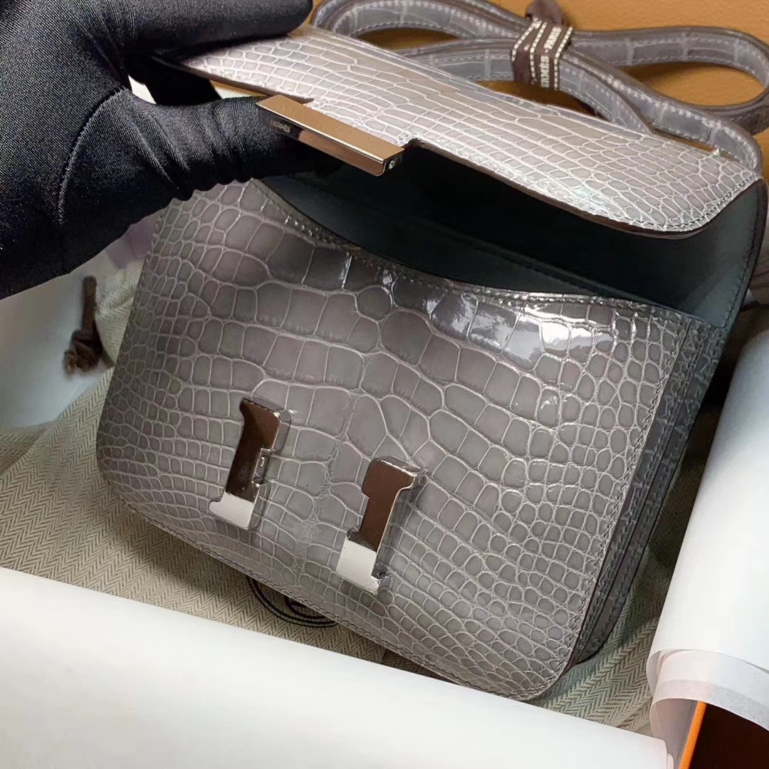 HERMES Constance 19CM 24CM 鳄鱼皮 现货