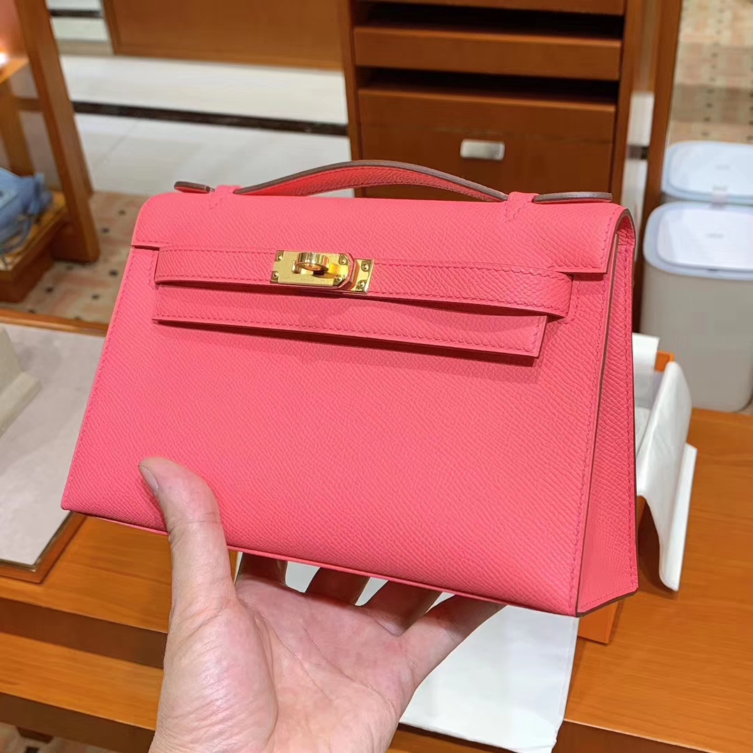 爱马仕 HERMES Mini Kelly 一代 唇膏粉 Epsom 配全套专柜包装