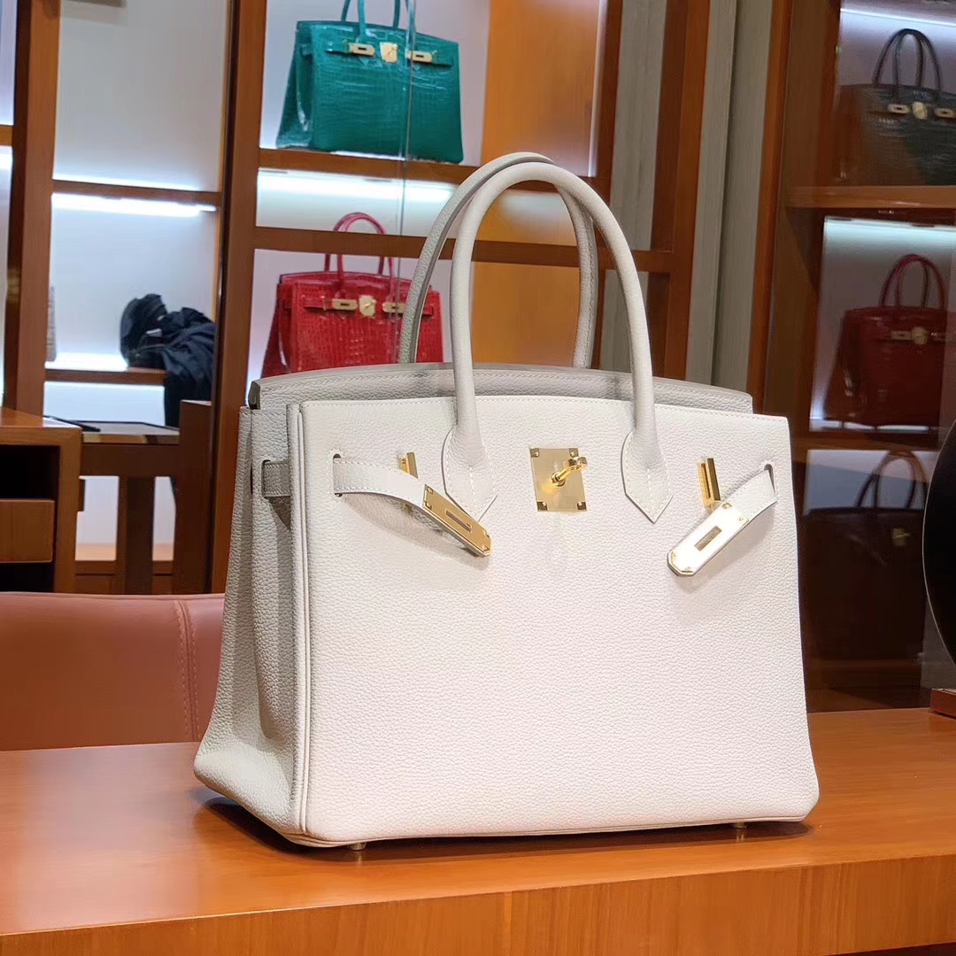 HERMES 爱马仕 Birkin 25/30 Togo 奶昔白 配专柜全套包装