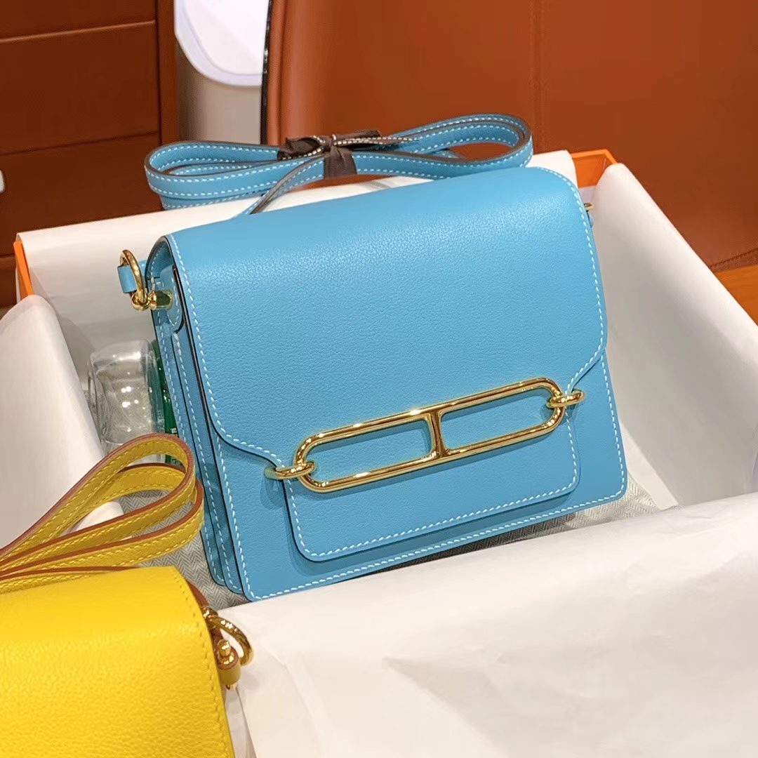 HERMES 爱马仕 猪鼻子包 Roulis 18cm 24cm 柠檬黄 马卡龙