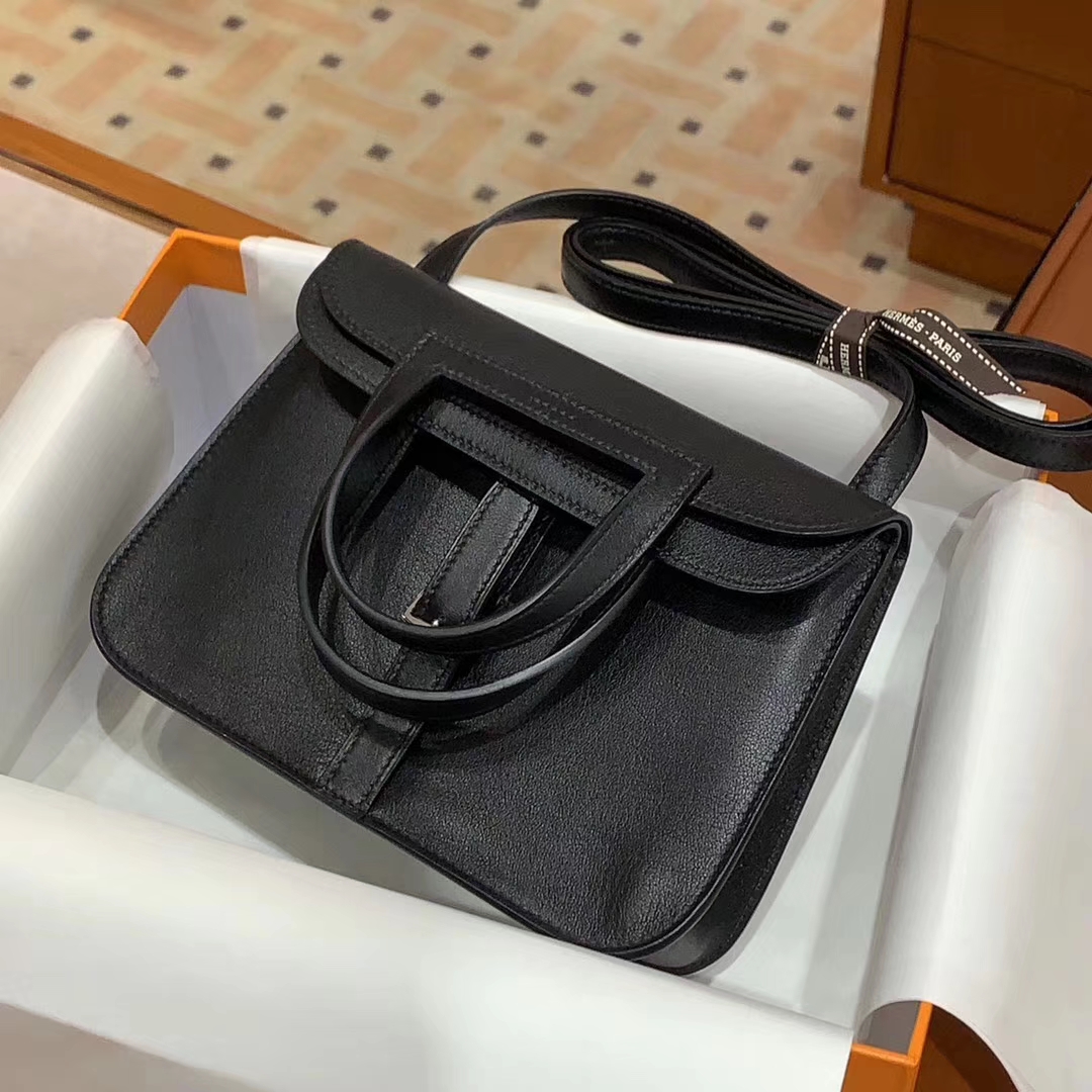 HERMES 爱马仕 Halzan swift 黑色 配全套专柜原版包装