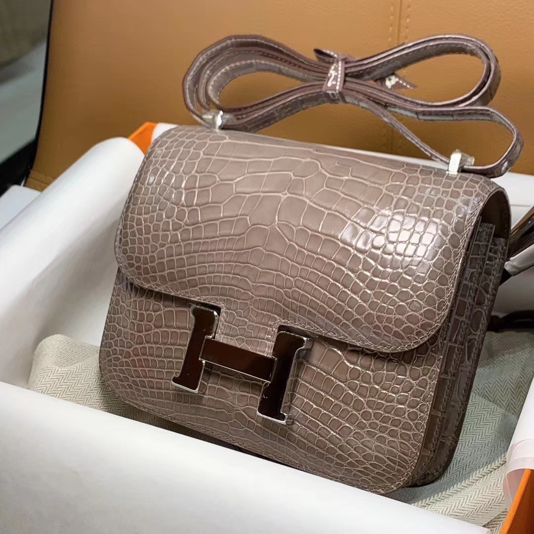 HERMES Constance 19CM 24CM 鳄鱼皮 现货
