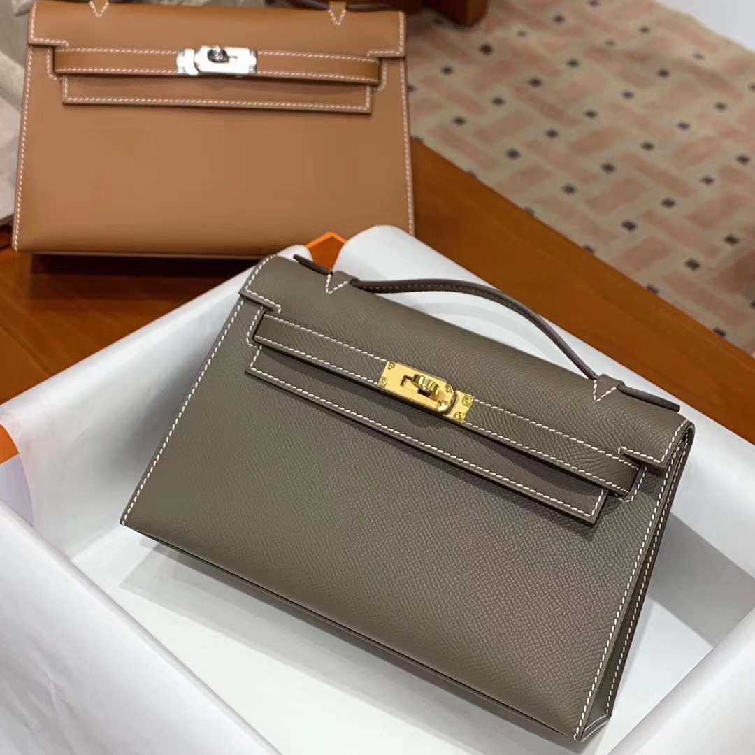 爱马仕 HERMES Mini Kelly 一代 沥青灰 Epsom 配全套专柜原包装