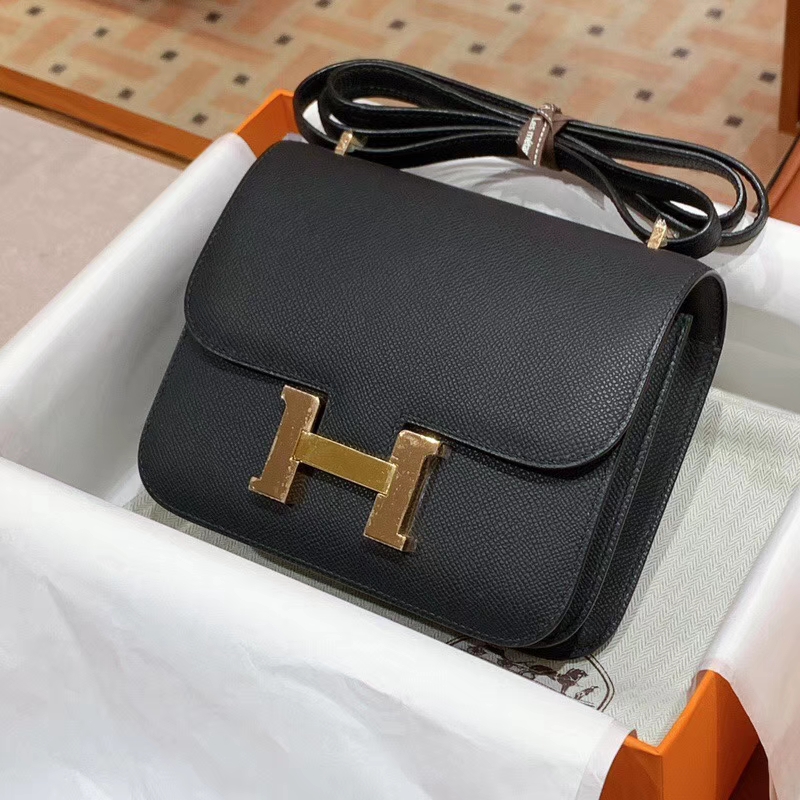 HERMES 爱马仕 空姐包 Constance 18cm 24cm 经典黑