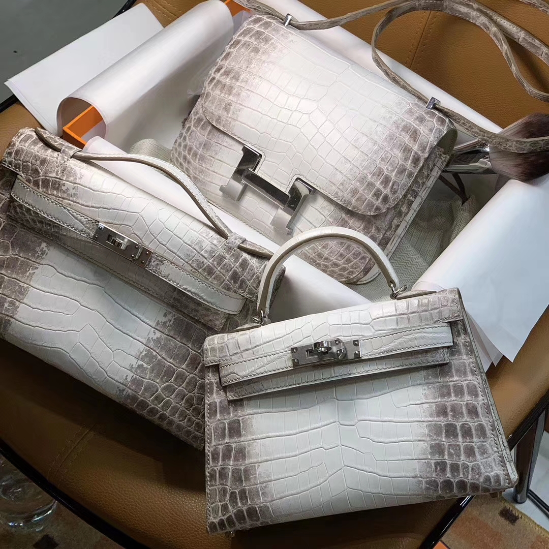 HERMES mini kelly二代 进口原厂鳄鱼皮 现货 喜马拉雅