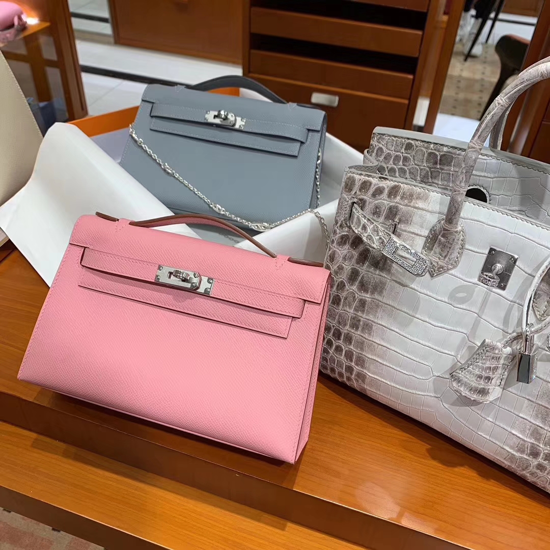 爱马仕 HERMES Mini Kelly 一代 粉色 Epsom 配全套专柜原包装