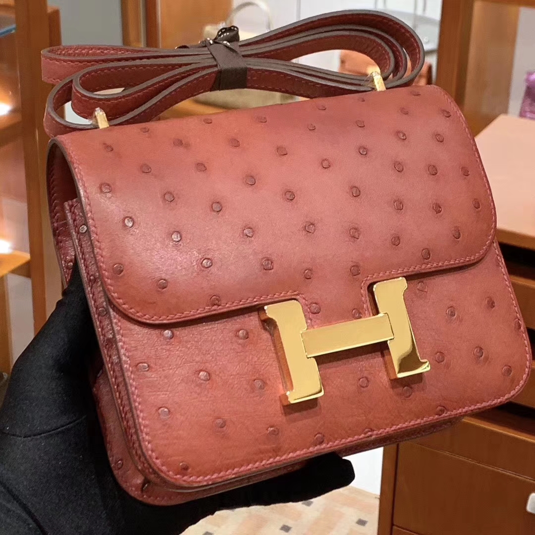 HERMES Constance 19CM 24CM 鸵鸟皮 现货