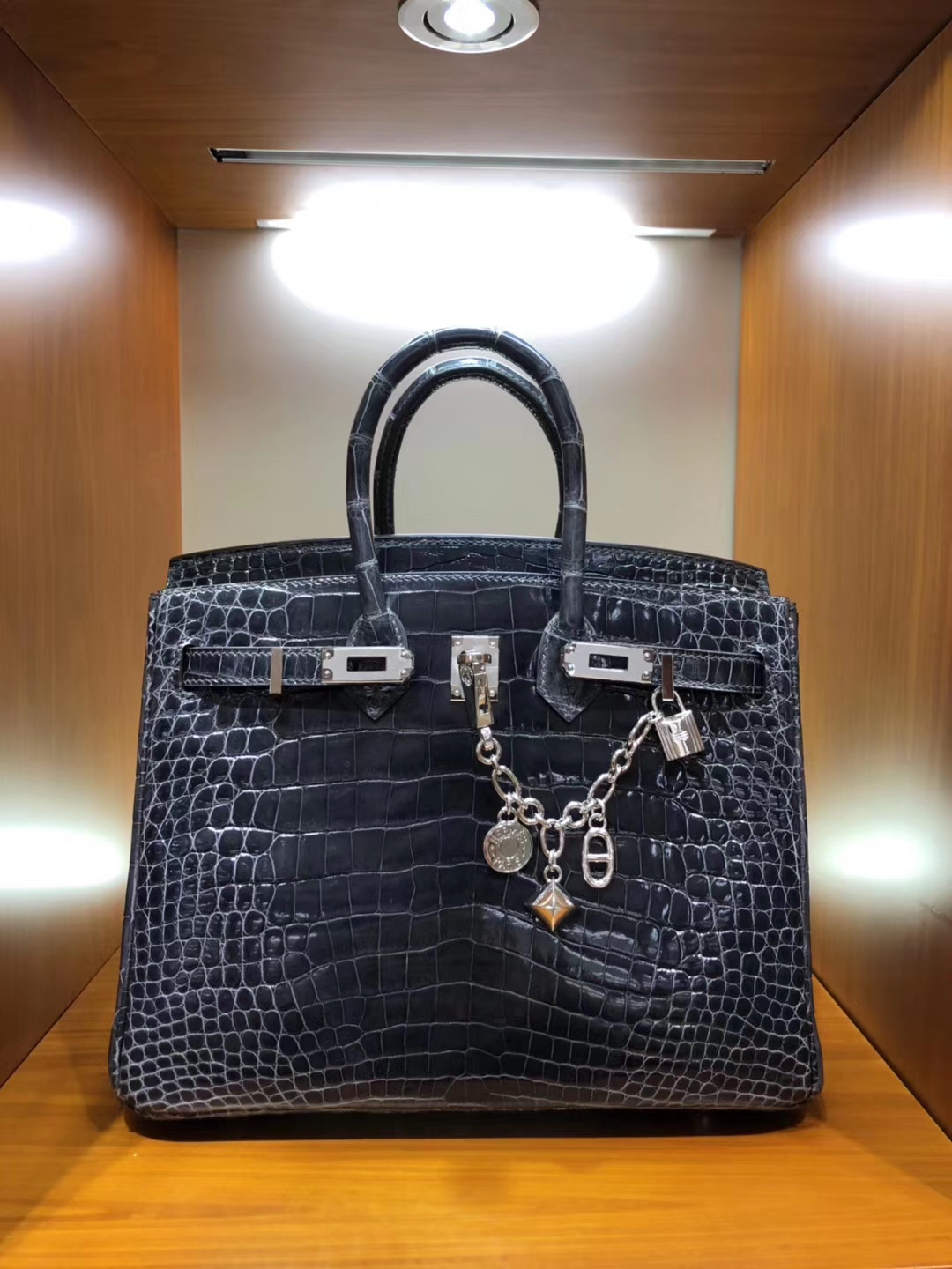 爱马仕 HERMES Birkin 25/30  鳄鱼皮 黑色 全套包装发货