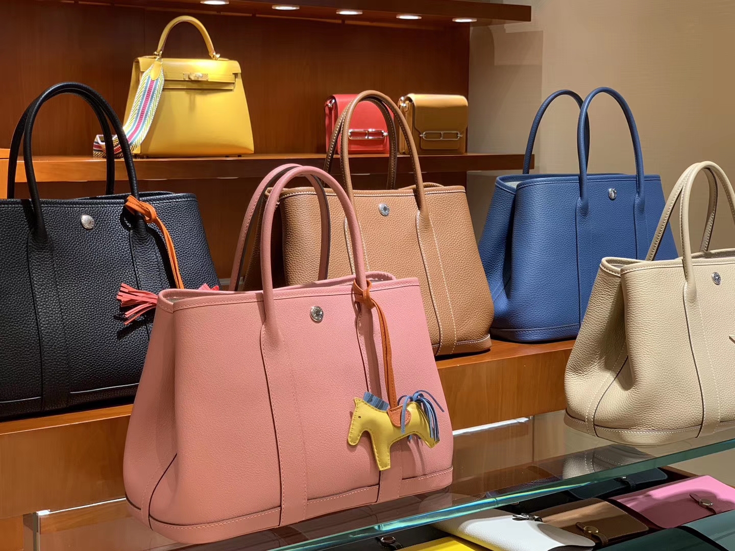 HERMES 爱马仕 Garden Party 花园包 Togo 龙虾粉 中蓝 黑色 奶昔白 金棕色