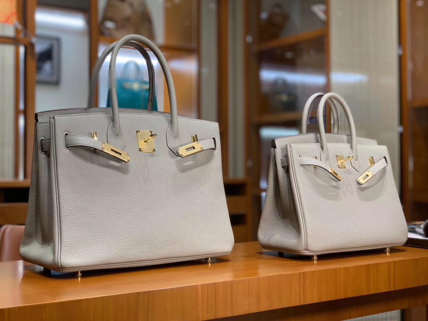 HERMES 爱马仕 Birkin 25/30 Togo 风衣灰 配专柜全套包装