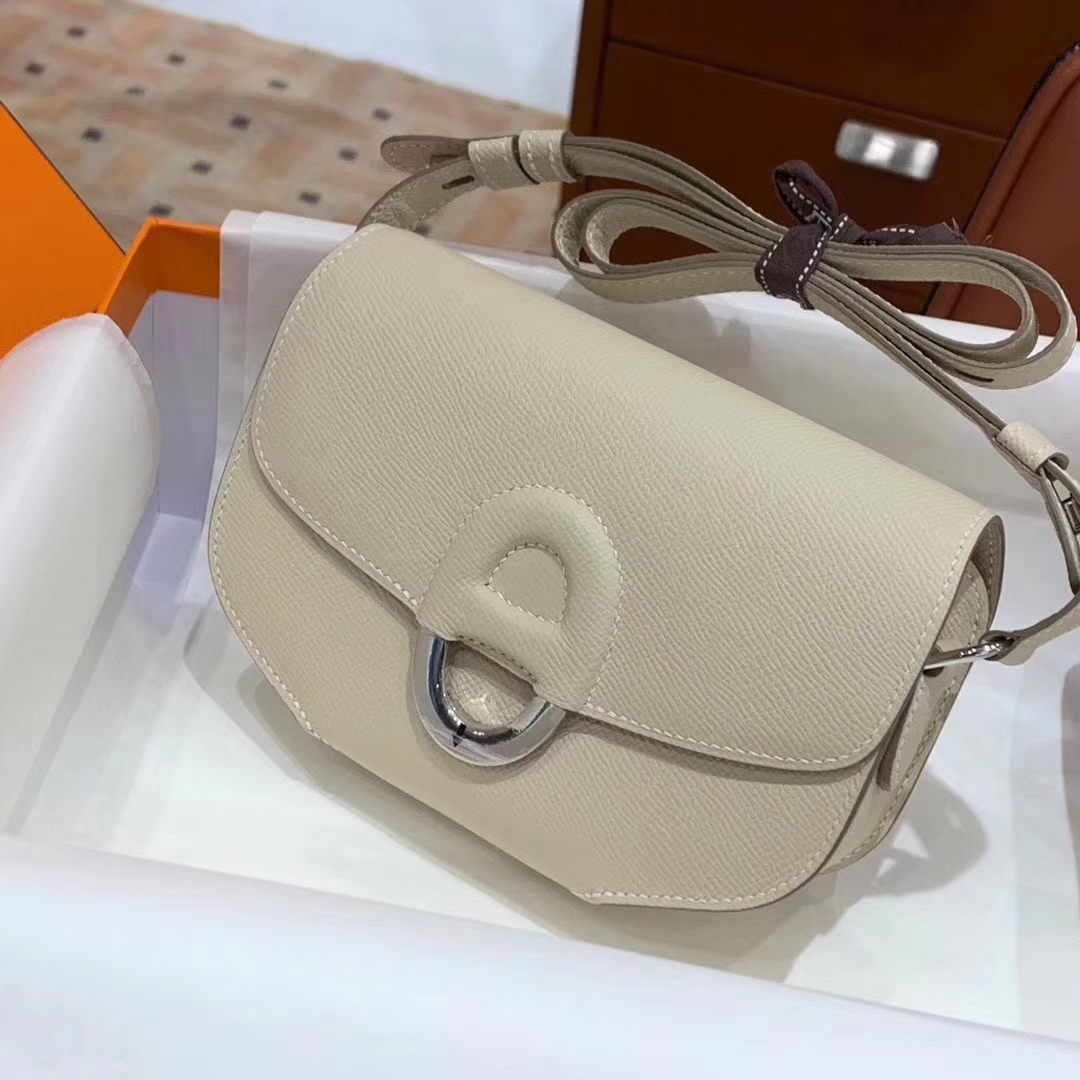 爱马仕 HERMES  Cherche Midi 风衣灰 银扣 Epsom 配原版正品全套包装