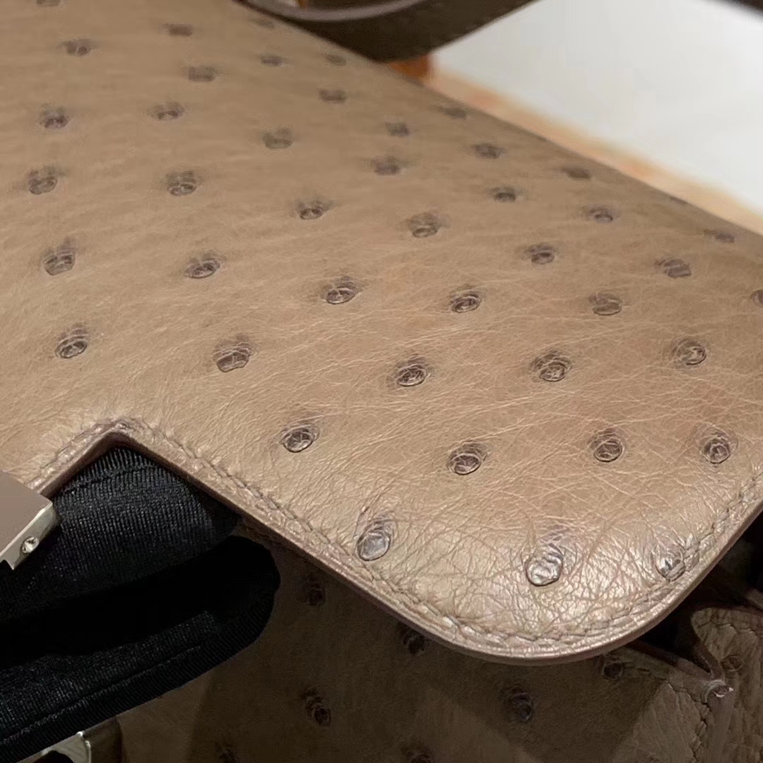HERMES Constance 19CM 24CM 鸵鸟皮 现货 大象灰