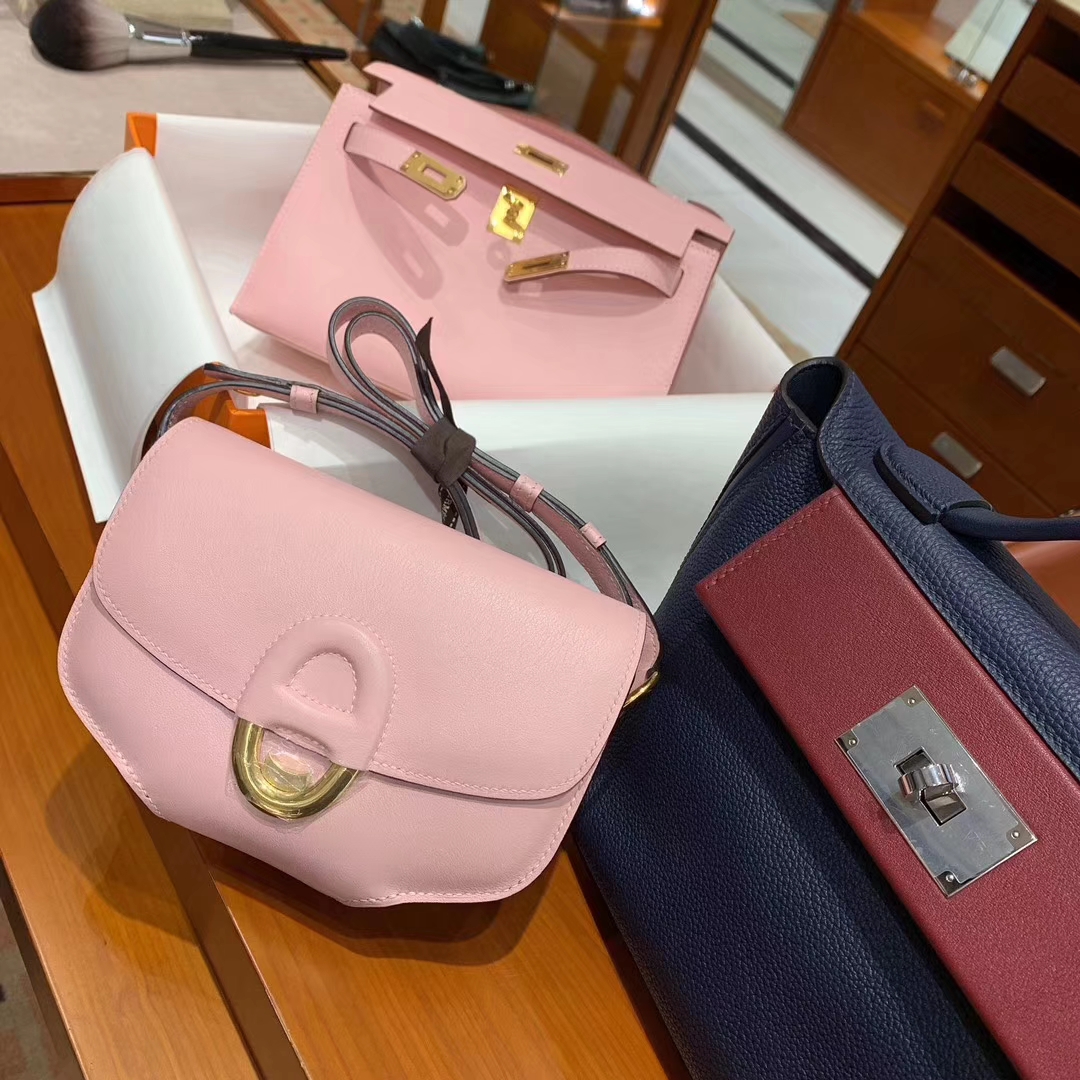 爱马仕 HERMES  Cherche Midi 金扣 山羊皮 Mini kelly一代 配原版正品全套包装