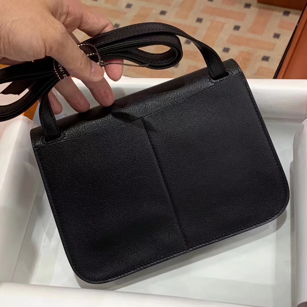 HERMES 爱马仕 Halzan swift 黑色 配全套专柜原版包装