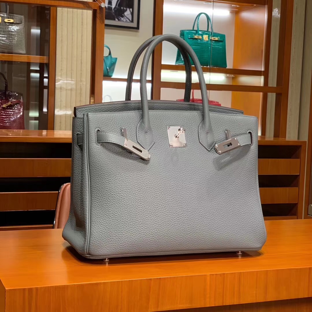 HERMES 爱马仕 Birkin 25/30 Togo 珍珠灰 配专柜全套包装
