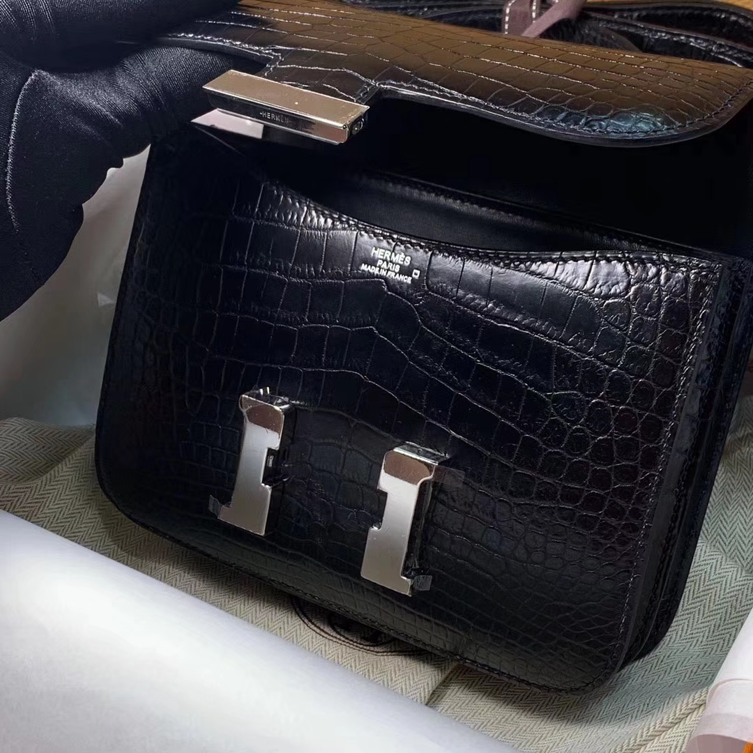 HERMES Constance 19CM 24CM 鳄鱼皮 现货