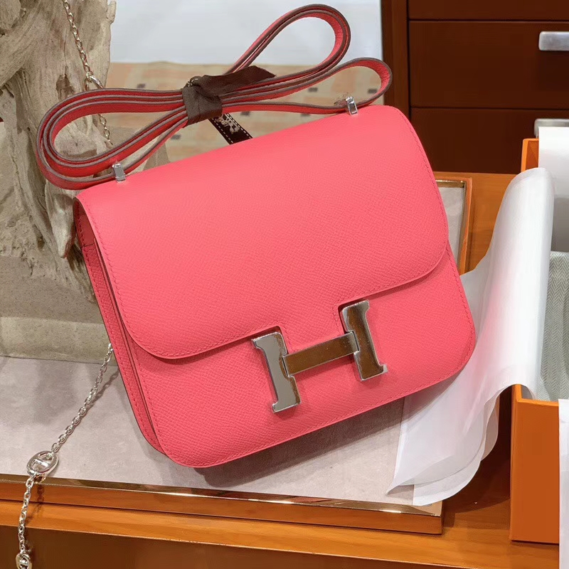 HERMES 爱马仕 空姐包 Constance 18cm 24cm 蜜桃粉