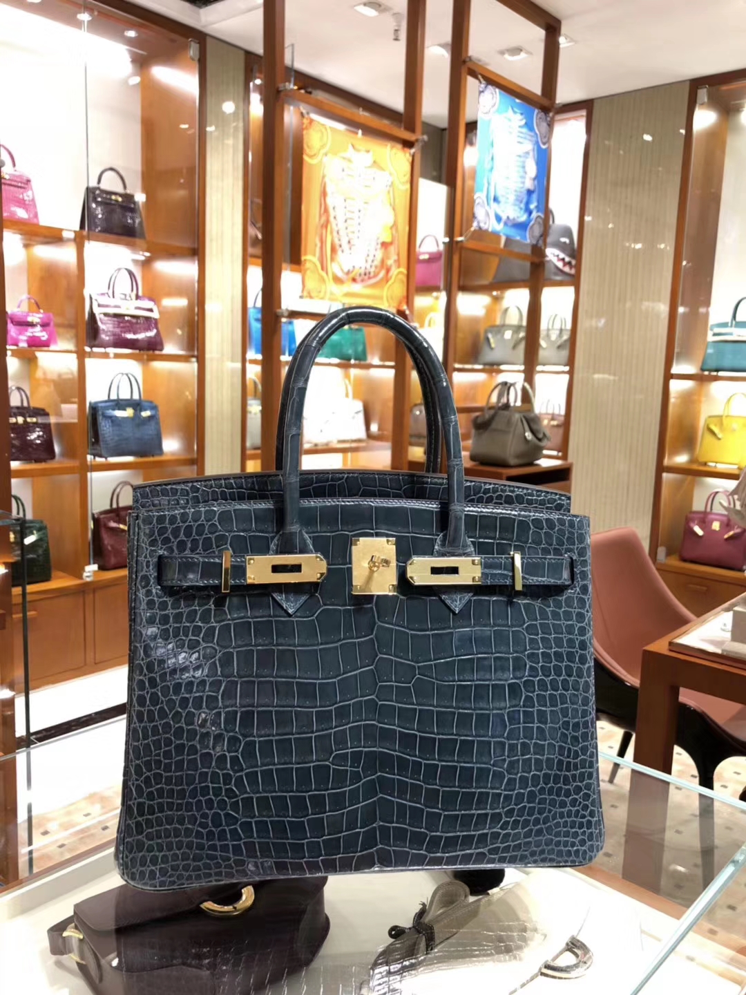 爱马仕 HERMES Birkin 25/30 岩石灰 鳄鱼皮 全套包装发货