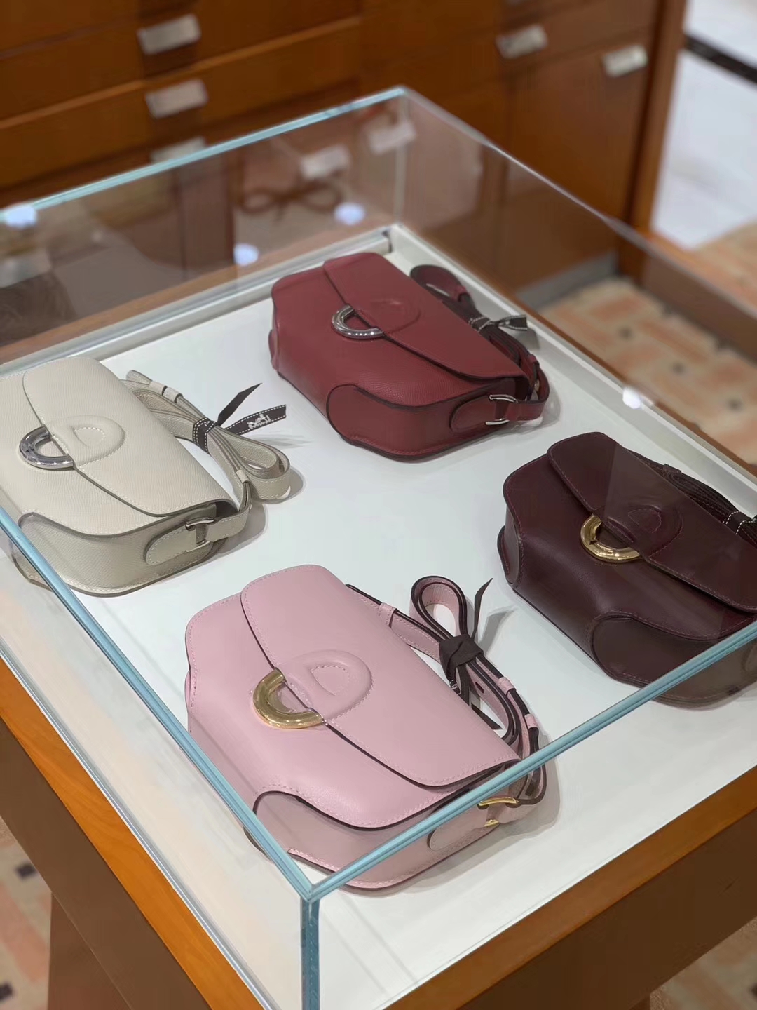爱马仕 HERMES  Cherche Midi 金扣 山羊皮 Epsom Mini kelly一代 配原版正品全套包装