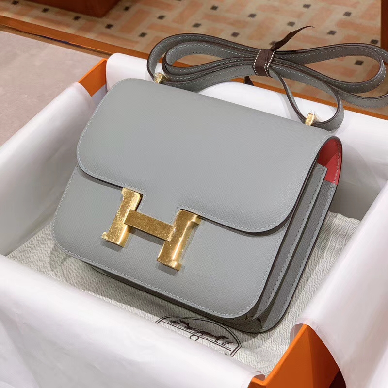 爱马仕 HERMES 空姐包 Constanc 19/23cm 海鸥灰